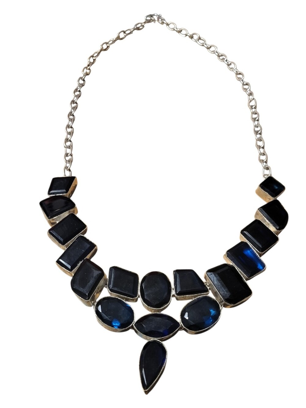Silver Plated Blue Stone Necklace